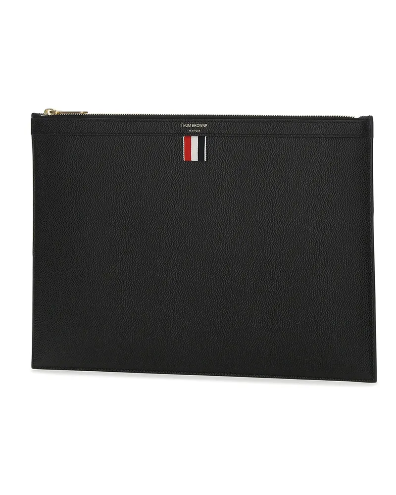 Thom Browne Mac021l00198 001 Self: Calf Full Grain Leather Portafogli Wallet Black