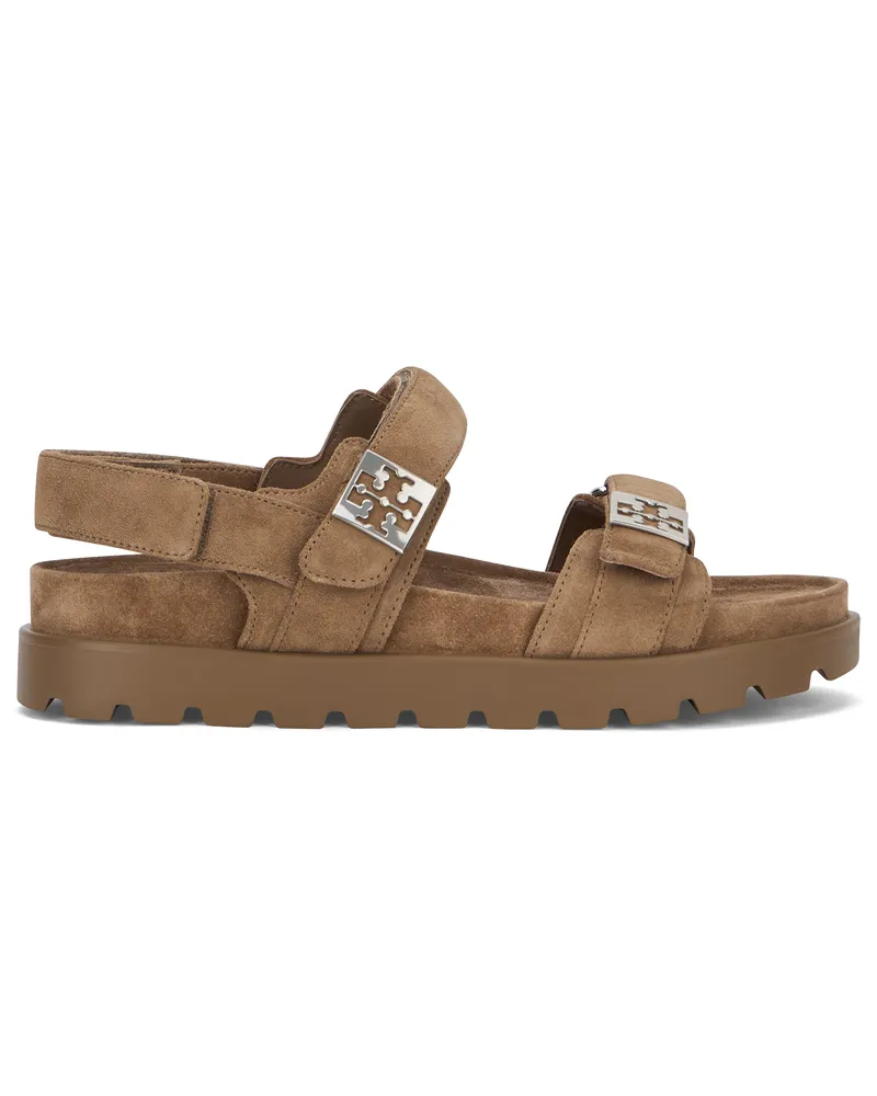 Tory Burch Women's Sandals Mellow Sports River Rock Suede Cow Hide Beige