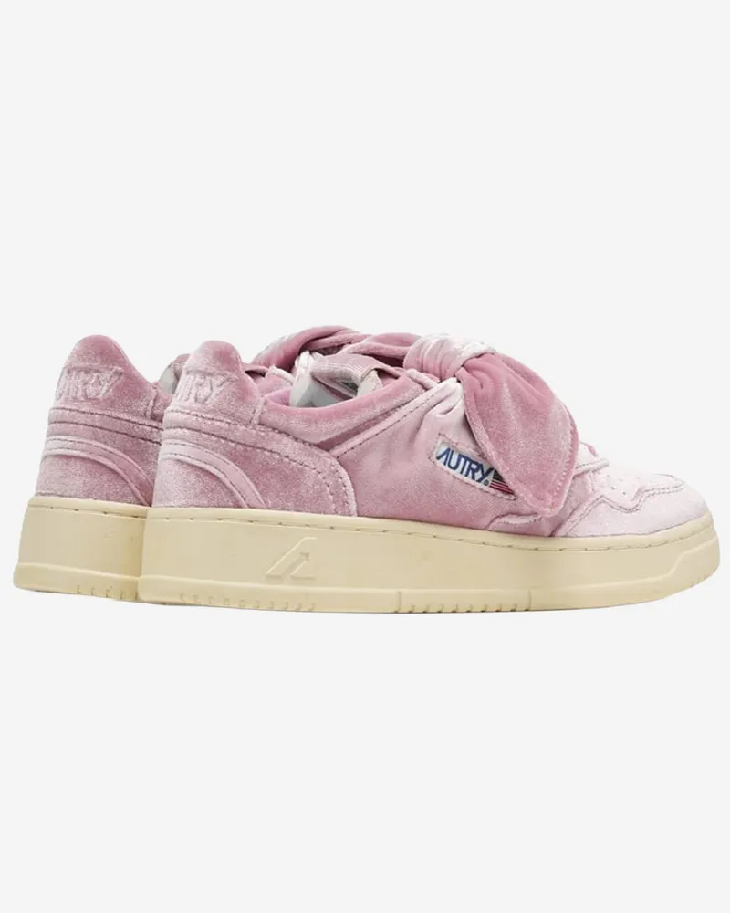AUTRY Women's Low Velvet Sneakers Pink (polyester Trainers Pink