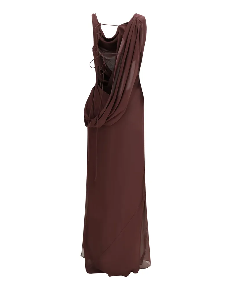 ANDAMANE Women's Minerva Long Dress Aubergine Silk; Elastane Purple
