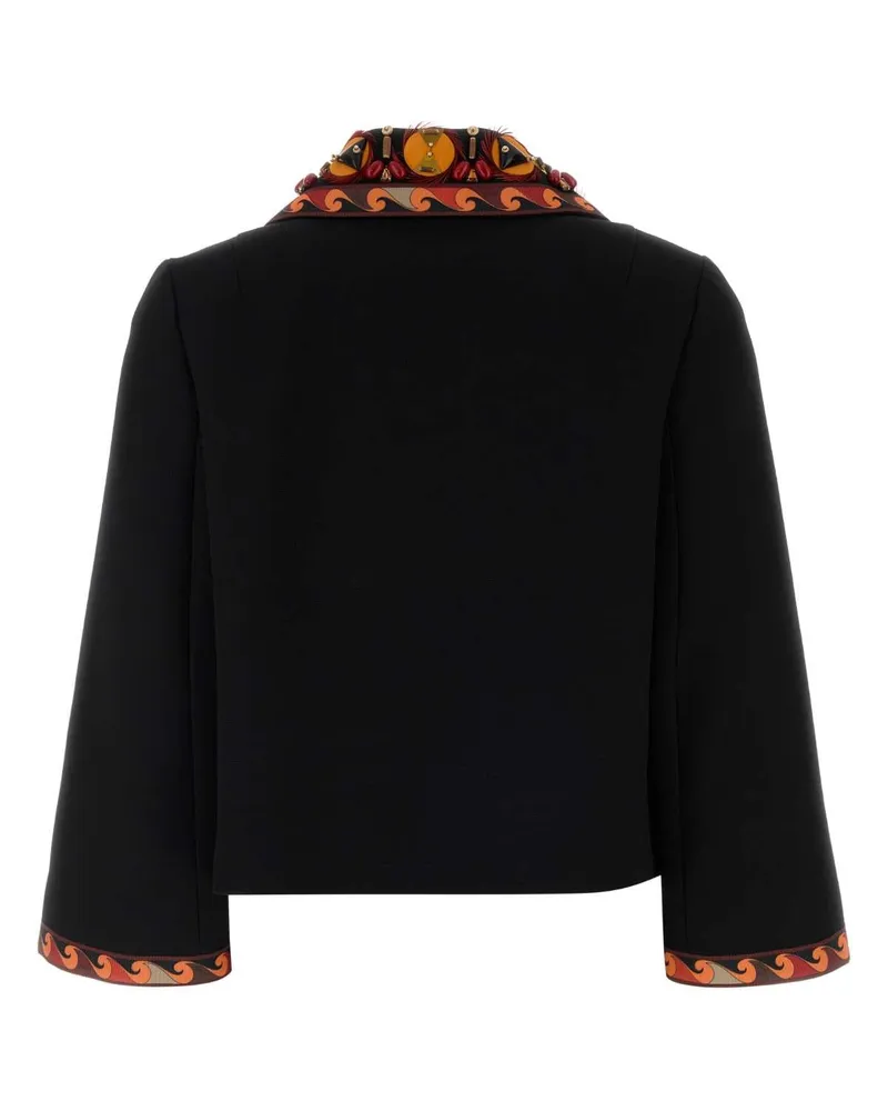 Emilio Pucci Women's Black Gabardine Blazer Nero Giacche E Gilet Jacket Black