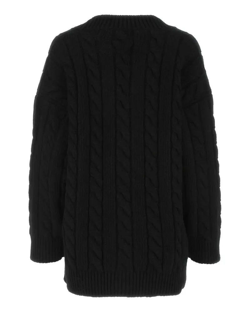 Prada Women's Black Wool Blend Oversize Cardigan Nero Maglieria Black