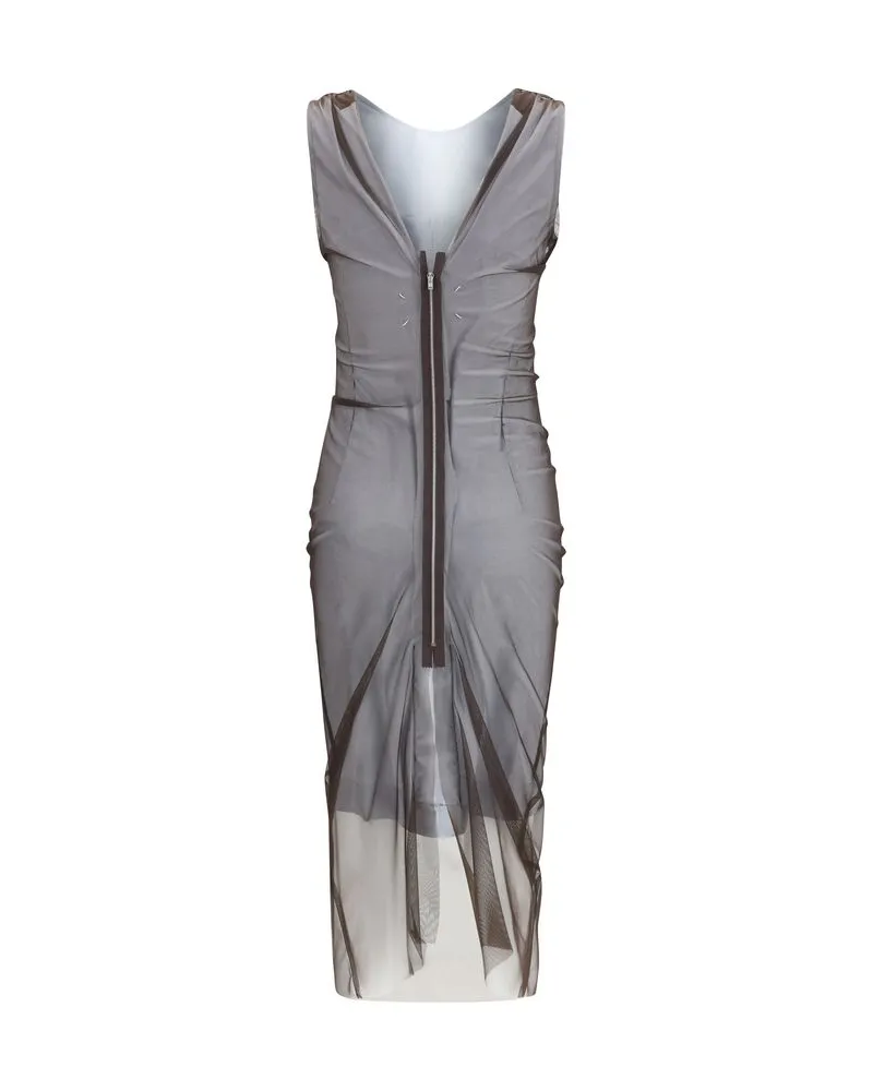 Maison Margiela Women's Brown Polyamide Casual Dress Gray