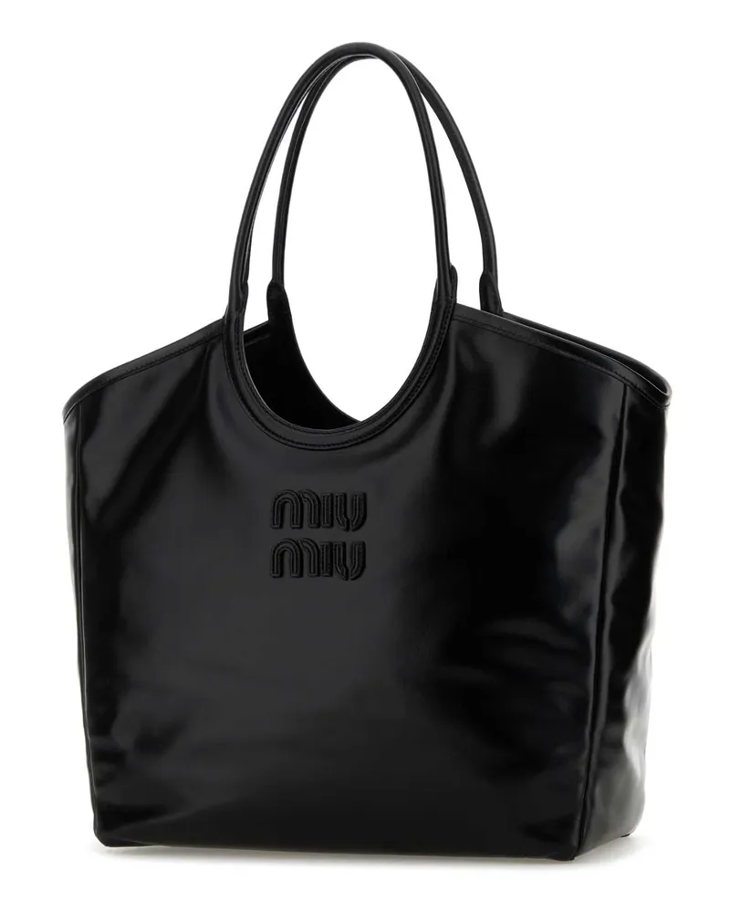 Miu Miu Women's Black Leather Shopping Bag Nero Borse A Mano Black