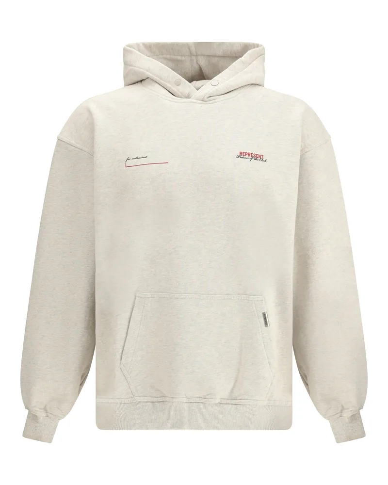REPRESENT Men Cotton Hoodie Cream Marl Sweatshirts Sweater Beige