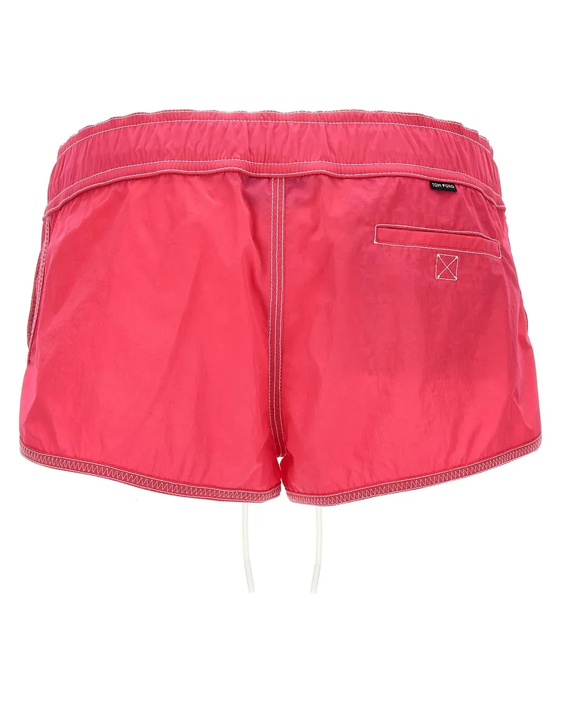 Tom Ford Logo Nylon Shorts — Red Red