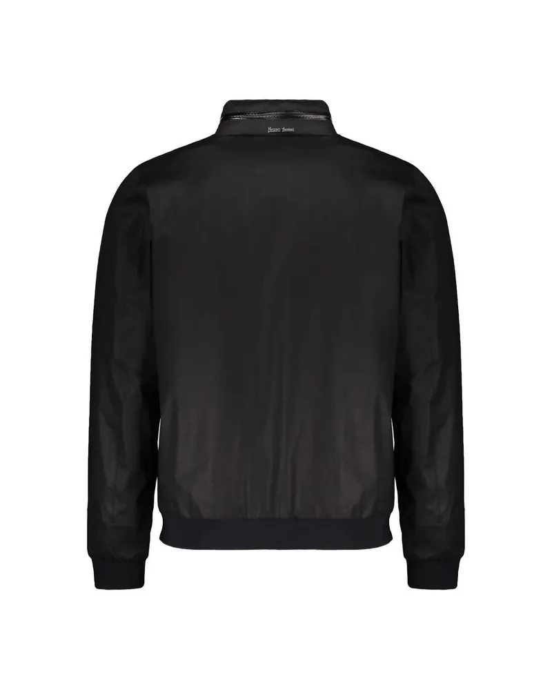 Herno Men's Black Cotton Full-Length Jacket Clothing Black