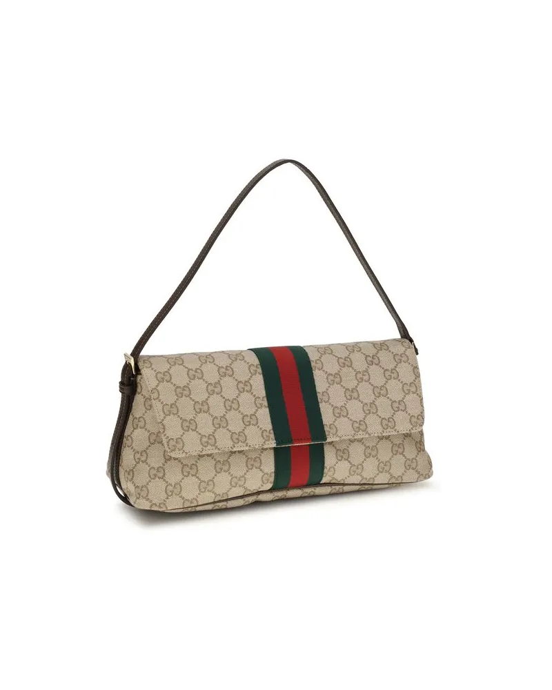 Gucci Women's Madison Shoulder Bag Beige Cotton Linen Polyurethane Beige