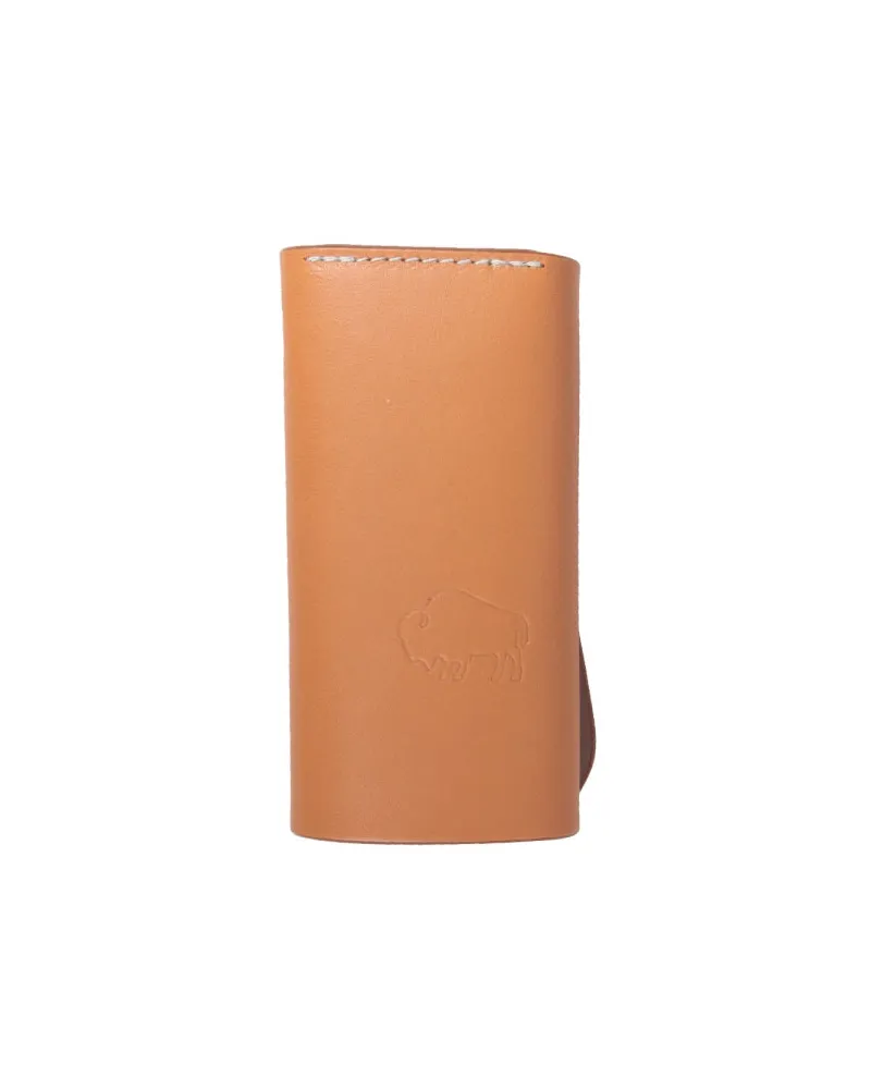 IL BISONTE Leather Key Case — Beige Beige