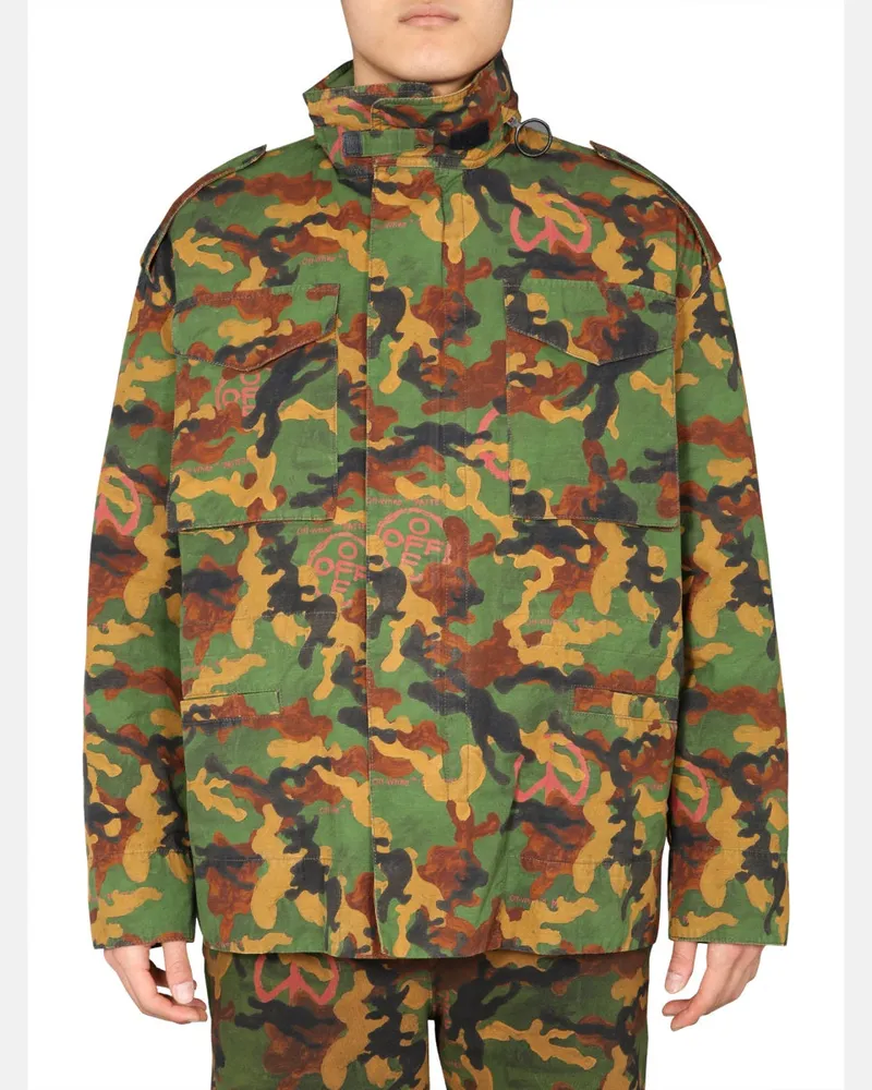 OFF-WHITE Padded Cotton Jacket — Green Green