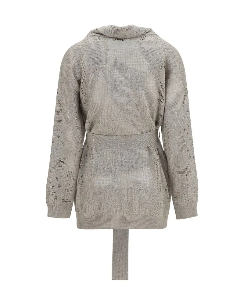 Brunello Cucinelli Women's Beige Linen Cardigan Clothing Beige
