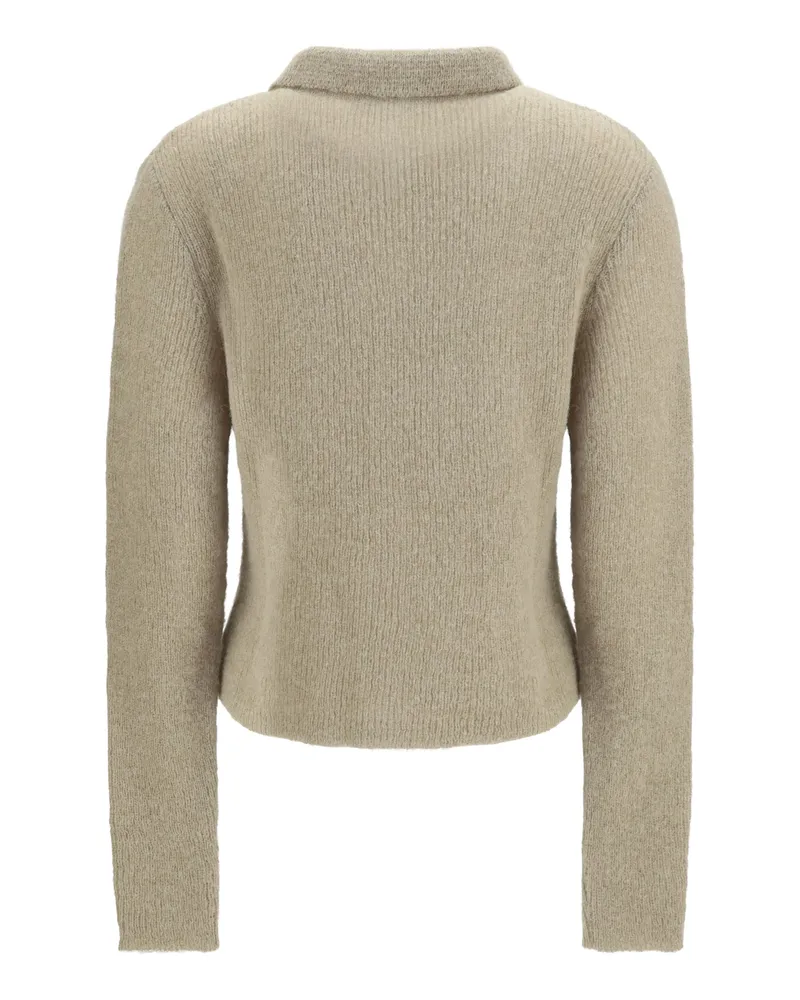 Our Legacy Women's Polo Collar Sweater With Buttons Soft Sage Shirts T-shirts And Polos Green