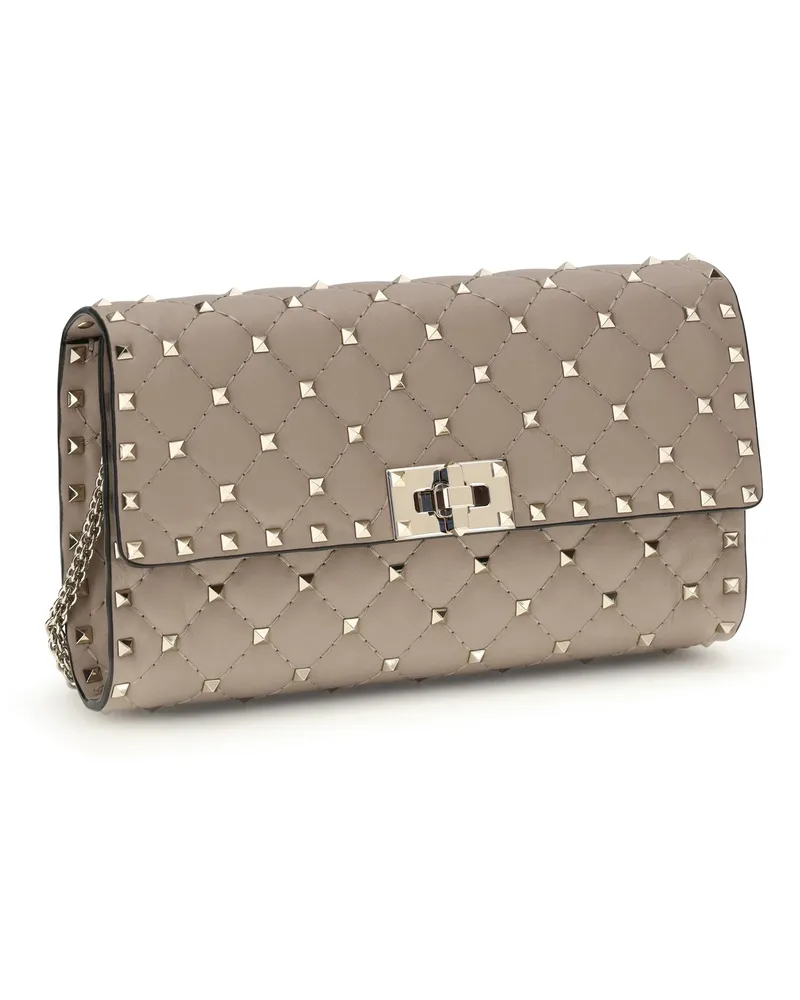 Valentino Garavani Women's Shoulder Bag | Rockstud Spike Nappa-Pl Poudre Beige