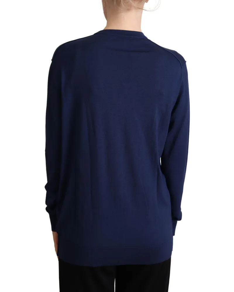 Dolce & Gabbana Women's Virgin Wool Cardigan Navy Navy