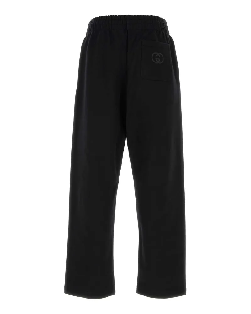 Gucci Men's Black Cotton Joggers Blackmix Exterior: Pantaloni Black