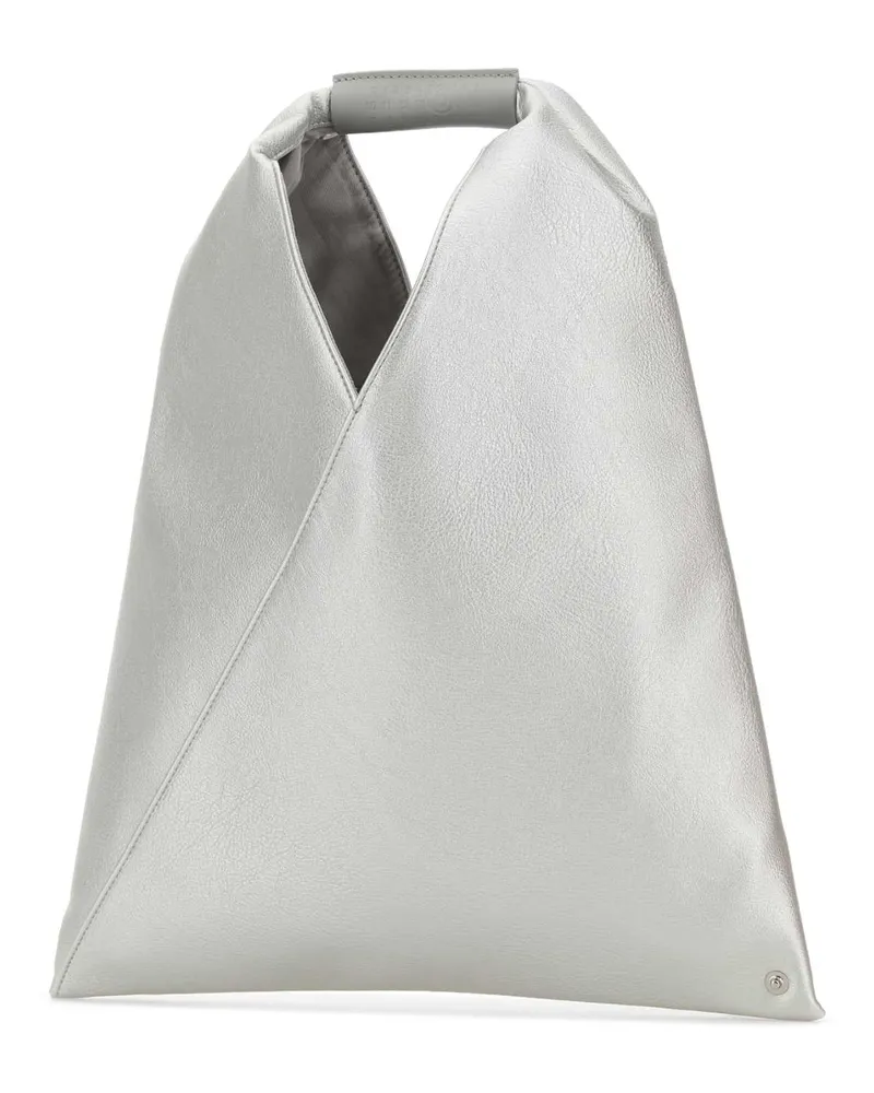 Maison Margiela Women's Silver Synthetic Leather Japanese Handbag Poliuretanica Borse A Mano Silver
