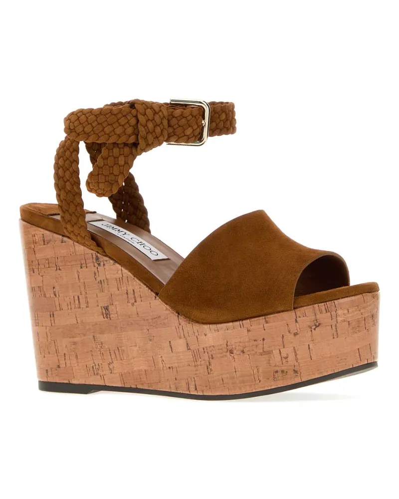 Jimmy Choo Women's Caramel Suede Jori Wedge Tantoasty Scarpe Con Tacco High Heel Shoes Caramel