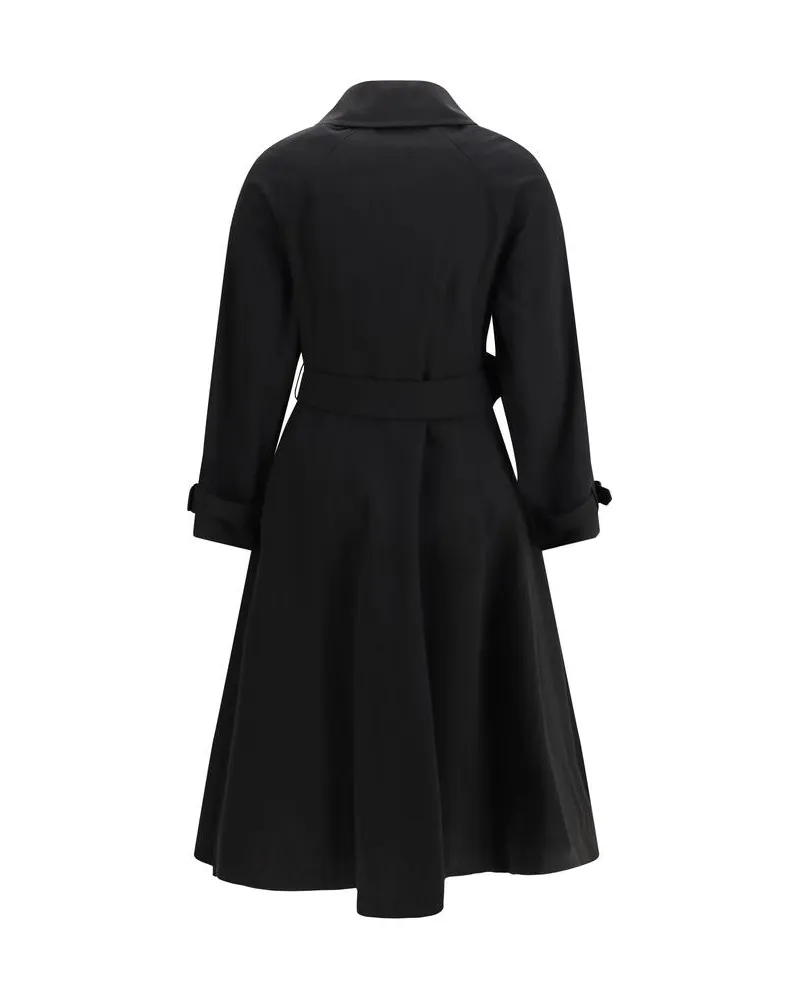 Burberry Women's Black Cotton Trench Coat Clothing Black