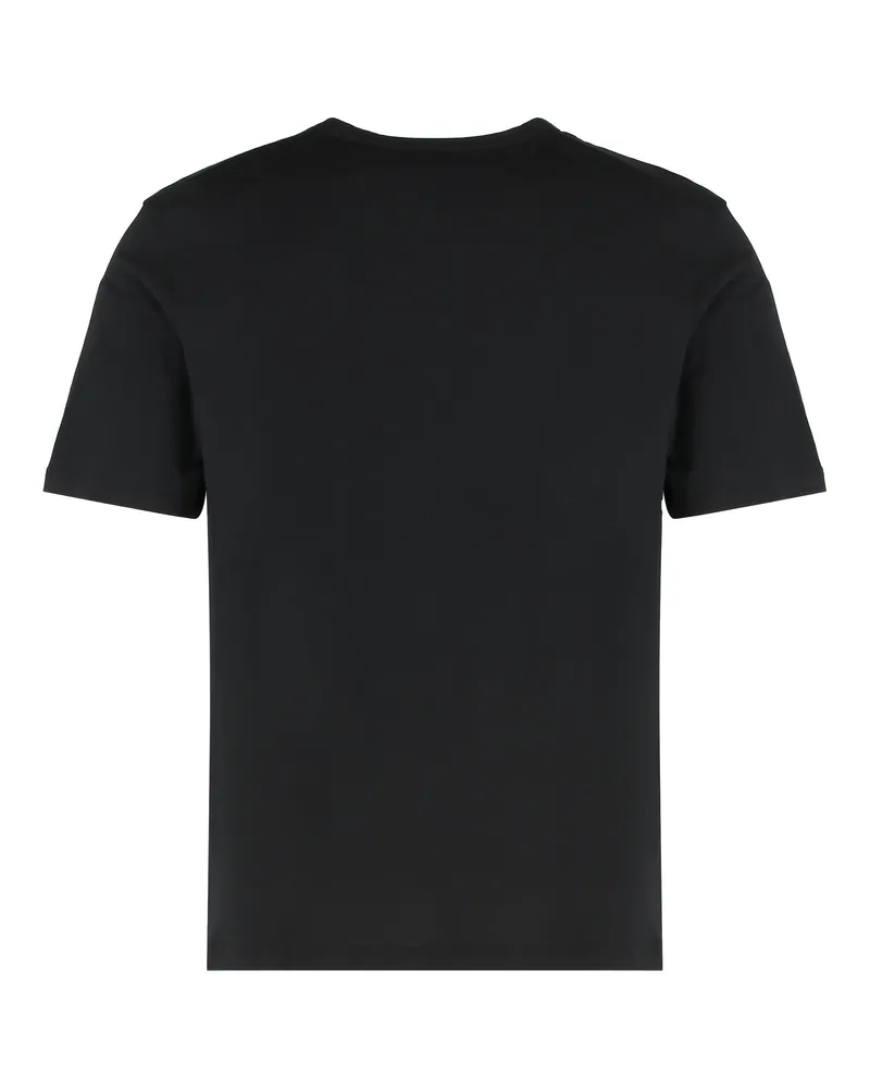Palm Angels Men Set Of Three Cotton T-Shirts Black And Polos Black