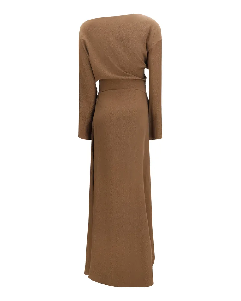 Petar Petrov Women's Asymmetric Dress Hazel Silk; Elastane Beige