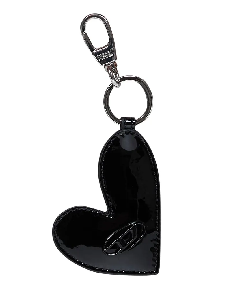 Diesel Women's Keyring Heart-Shaped Black Polyurethane Keyrings & Keychains Black