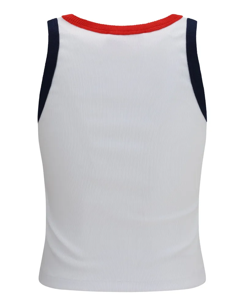 Fiorucci Women's Tank Top Angels Patch Multicolour Cotton White