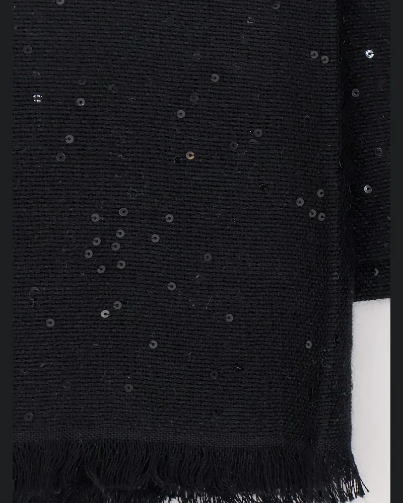 Brunello Cucinelli Women's Scarf Cashmere And Silk Black Scarfs Black