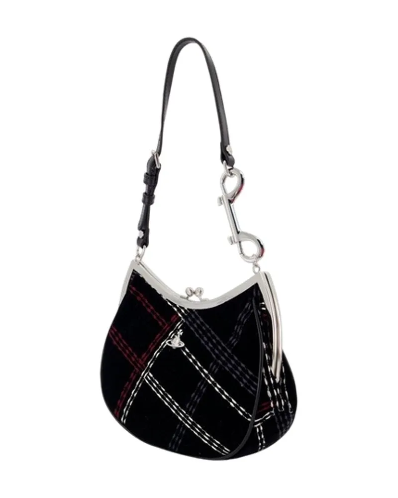 Vivienne Westwood Charm Frame Synthetic Crossbody Bag — Black Black