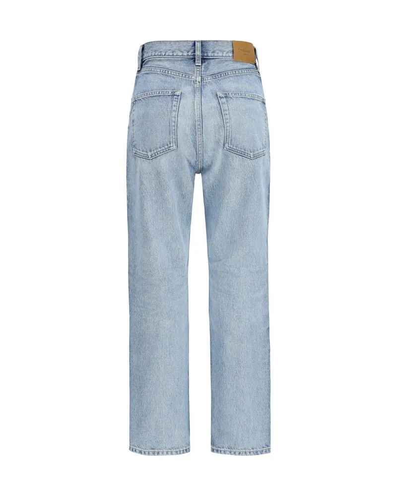 Saint Laurent Women's Blue Cotton Cropped Jeans Clothing Blue