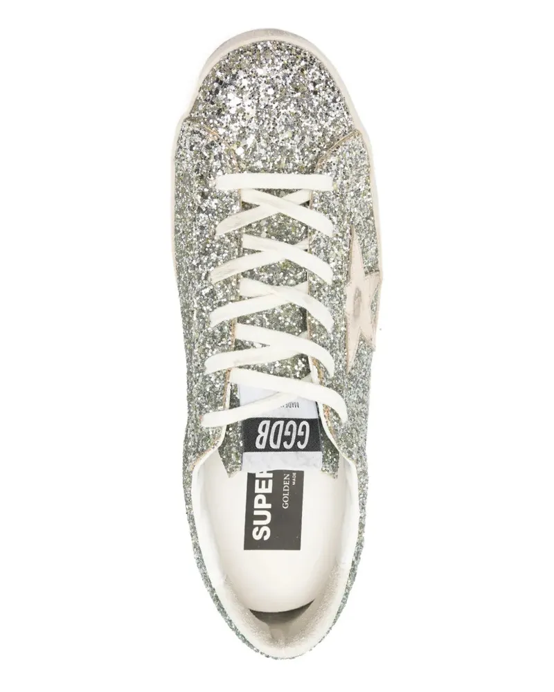 Golden Goose Women's Glitter Star-Detail Sneakers Ss26 W Silver