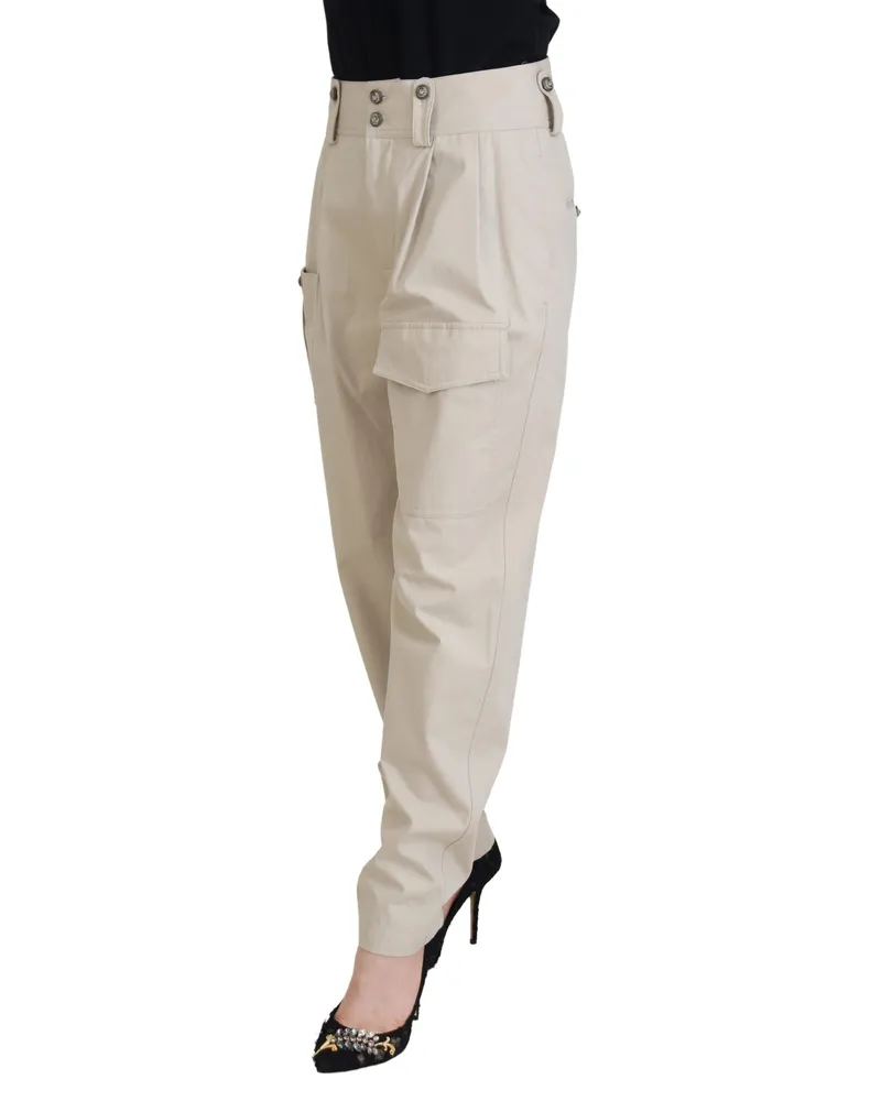 Dolce & Gabbana Beige Cotton Women Cargo Pants Beige