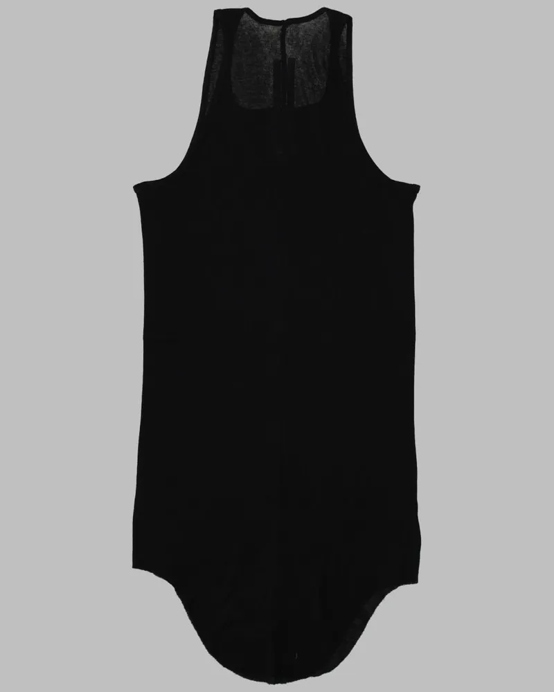 Rick Owens Basic Rib Cotton Tank Top — Black Black