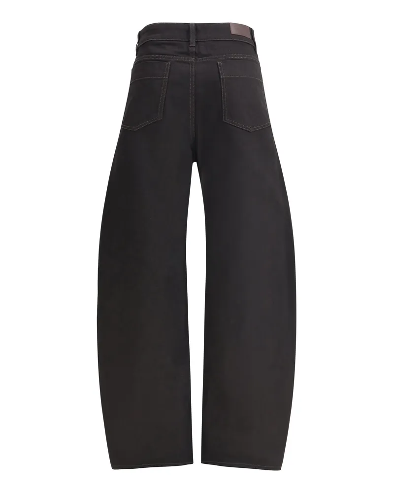 Christophe Lemaire Women's Barrel Pants Black Cotton Trousers Black