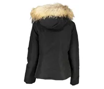 Removable Fur-Trimmed Hood Down Jacket — Black