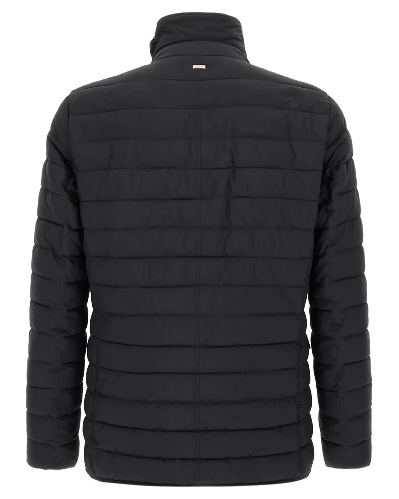 Herno Men's Blue Polyamide Full-Length Jacket Clothing Black