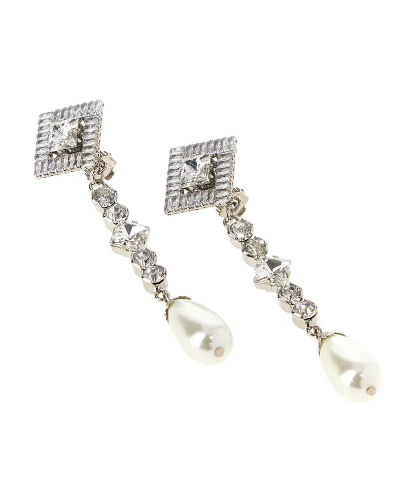 Alessandra Rich Women's Embellished Metal Earrings Crysilver Orecchini Crysilver