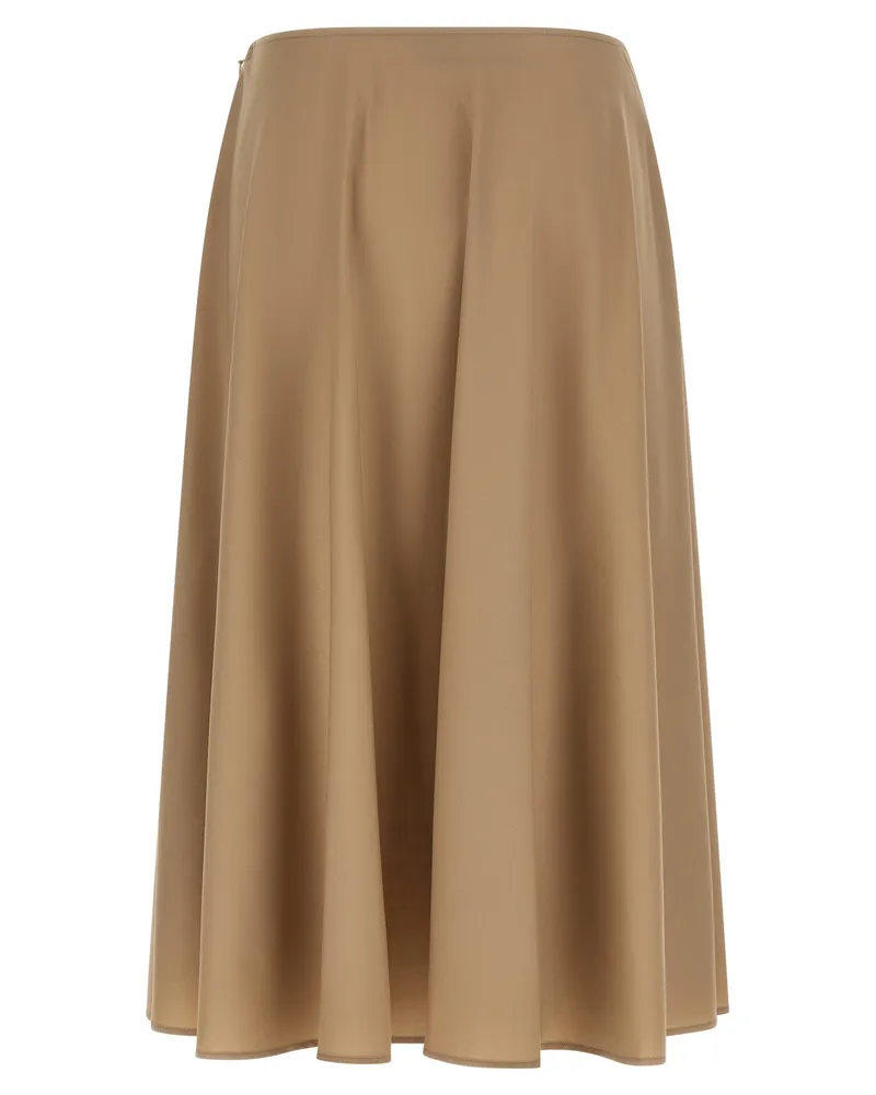 Moschino Virgin Wool A-Flared Skirt — Beige Beige