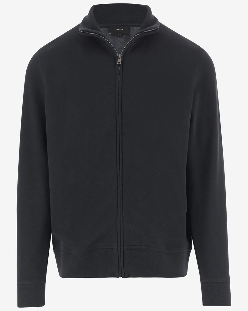 Vince Men's Cotton Blend Zip-Up Sweater Grey Gray