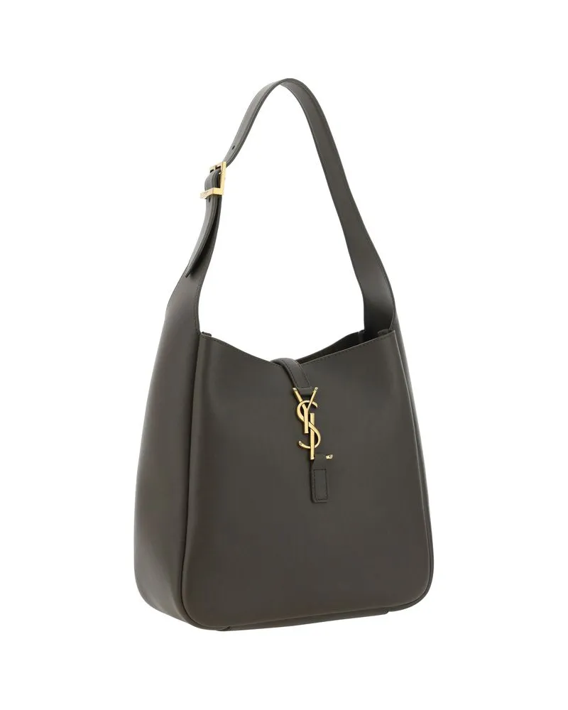 Saint Laurent Women's Bicolor Calf Leather Bos Taurus Shoulder Bag Gray