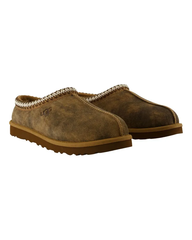 UGG Men's Tasman Baxter Mules -  Leather Brown Lambskin Shoes Brown