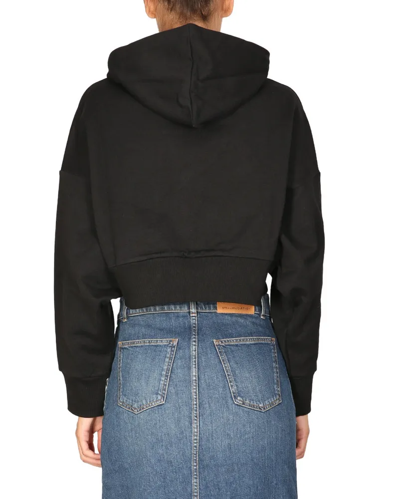 Stella McCartney Tiger-Motif Hooded Sweatshirt — Black Black