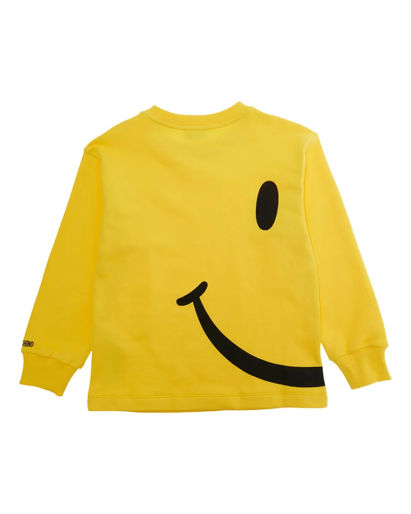Moschino Boys' Hooded Sweatshirt, Yellow Cotton Hoods & Sweatshirts Yellow