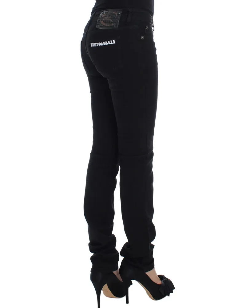 Roberto Cavalli Cotton Stretch Slim Skinny Jeans — Black Black