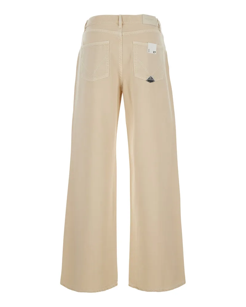 Roy Roger's Wide Leg Jeans — Beige Beige