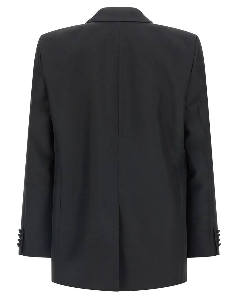 Gucci Double-Breasted Technical Panama Blazer — black Black
