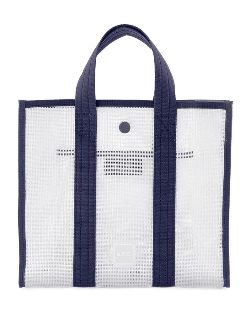 A.P.C. Women's Louise Small Shopper Bag -  Pvc Blue Totes-Shopping-Bags Navy