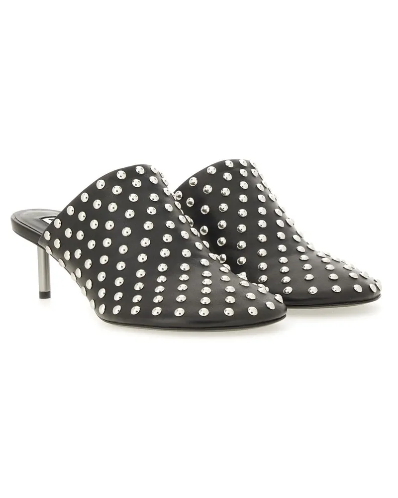 Jil Sander Stud-Embellished Nappa Leather Mules — Black Black