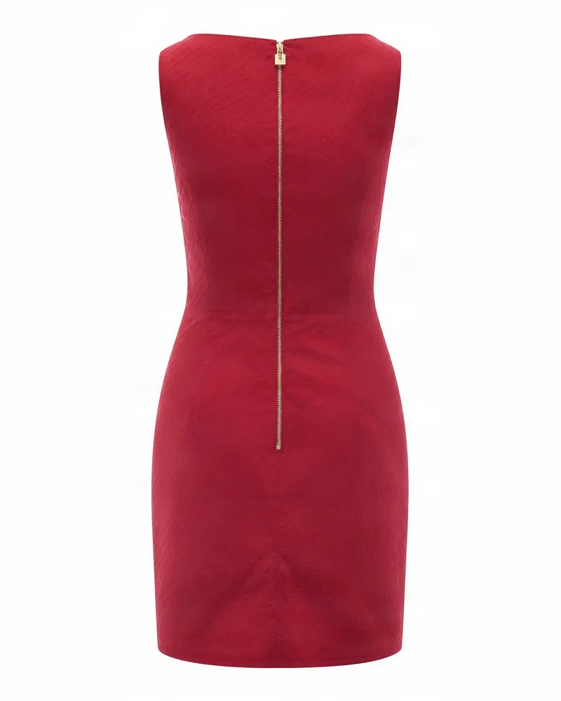 Elisabetta Franchi Sleeveless Draped Mini Dress — Red Red