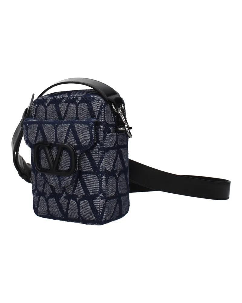 Valentino Garavani Men's Blue Fabric Crossbody Bag Blue
