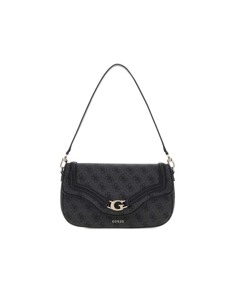 Guess Women's Shoulder Bag Coal Logo Polyurethane - Shoulder-Bags Black